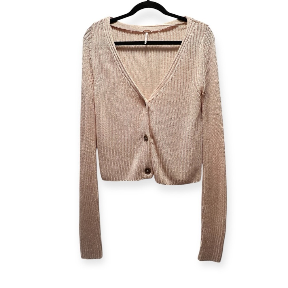 Free People Game On Cardigan in Light Pink- Size M